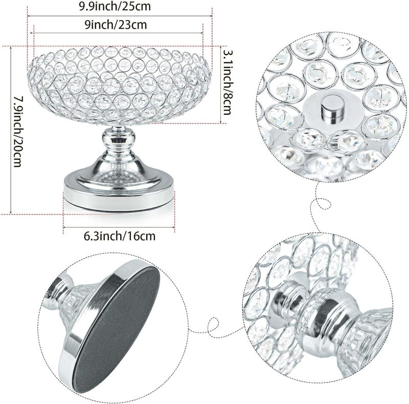 kolnlala HollowCarved Design Crystal Fruit Bowl for Table CenterpieceCounterGorgeous Fruit tray for your KitchenNice Gift for herSilver Bowl shape 1pc - Image 4