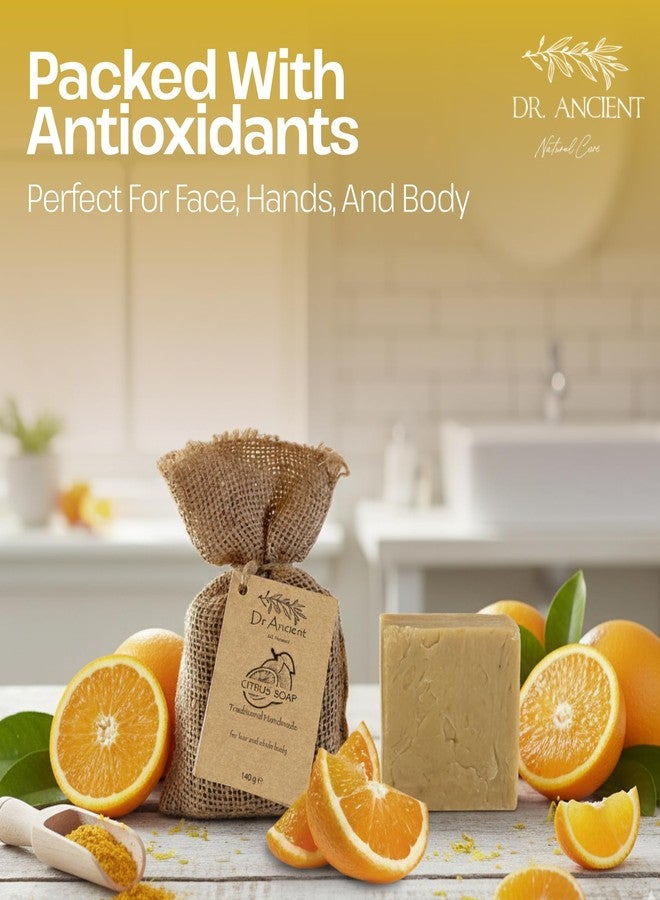Dr.Ancient Citrus Soap Bar, Organic Soap Bars Handcrafted the Traditional Way, Natural Chemical-Free, Vegan, Used for Face Wash, Body Wash, and Hand Cleansing, Refreshing, Exfoliating - Image 3