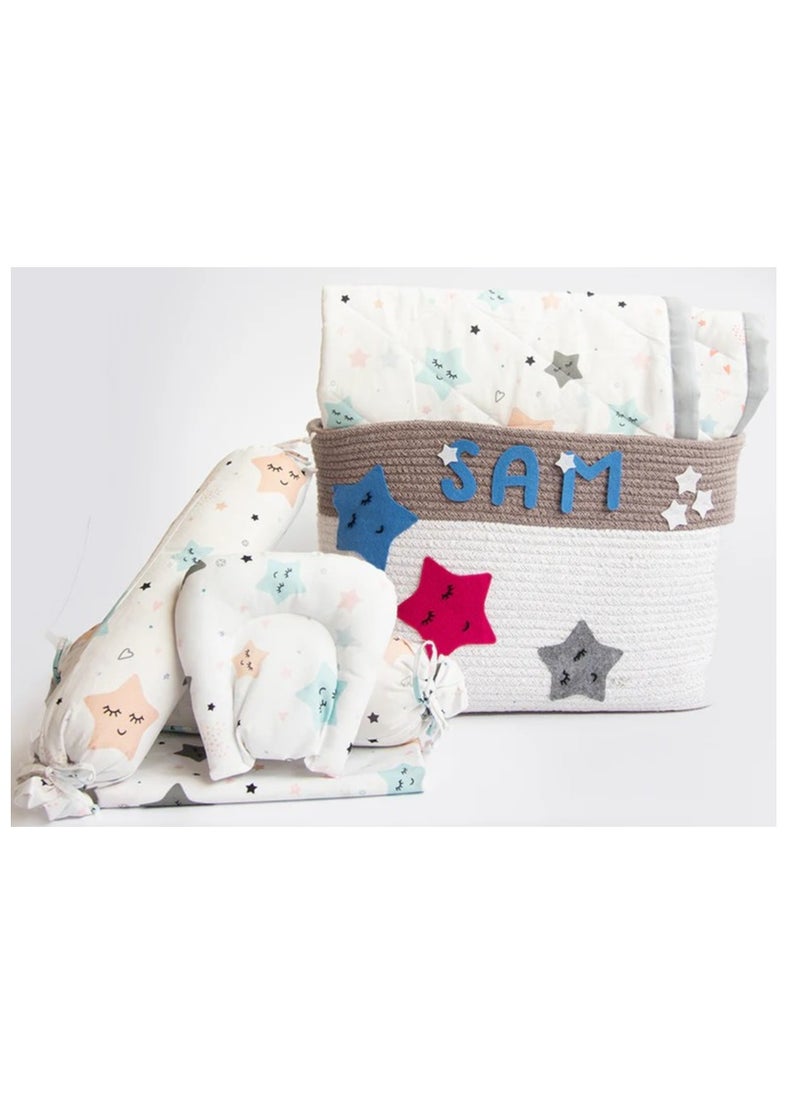 Yellow Doodle Yellow Doodle Organic Bedding Gift Basket - Twinkly Stars  - Image 1