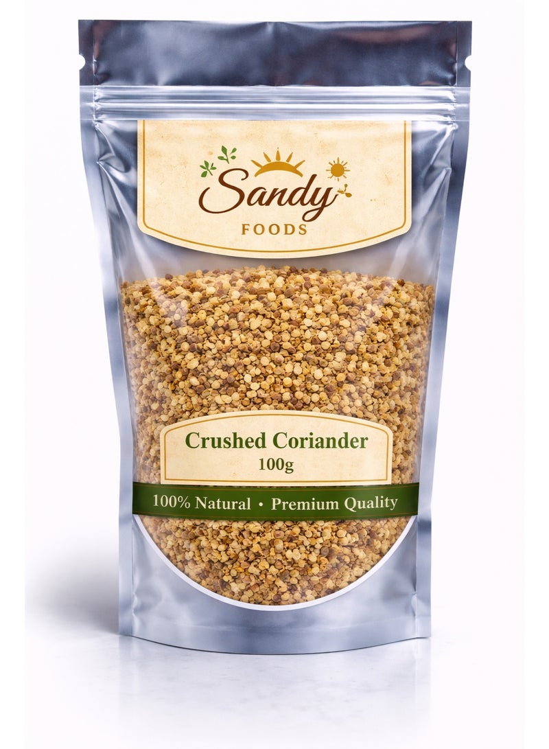 Sandy Foods Crushed Coriander 100g – 100% Natural Crushed Coriander with a Distinctive Aromatic Flavor and High-Quality Fresh Spices - Image 1