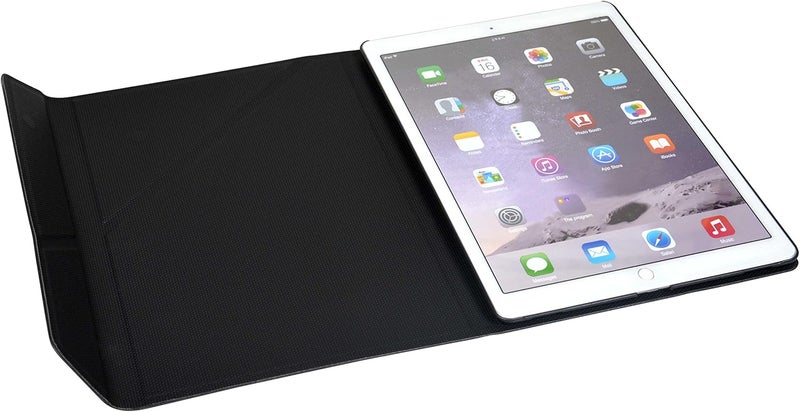 بورت ديزاينز حافظة سفر أنيقة من الجلد الصناعي عالية الجودة، مناسبة لجهاز Apple iPad Pro مقاس 9.7 بوصة، مع مقبض داخلي مانع للانزلاق وزوايا رؤية متعددة - لون أسود - Image 2