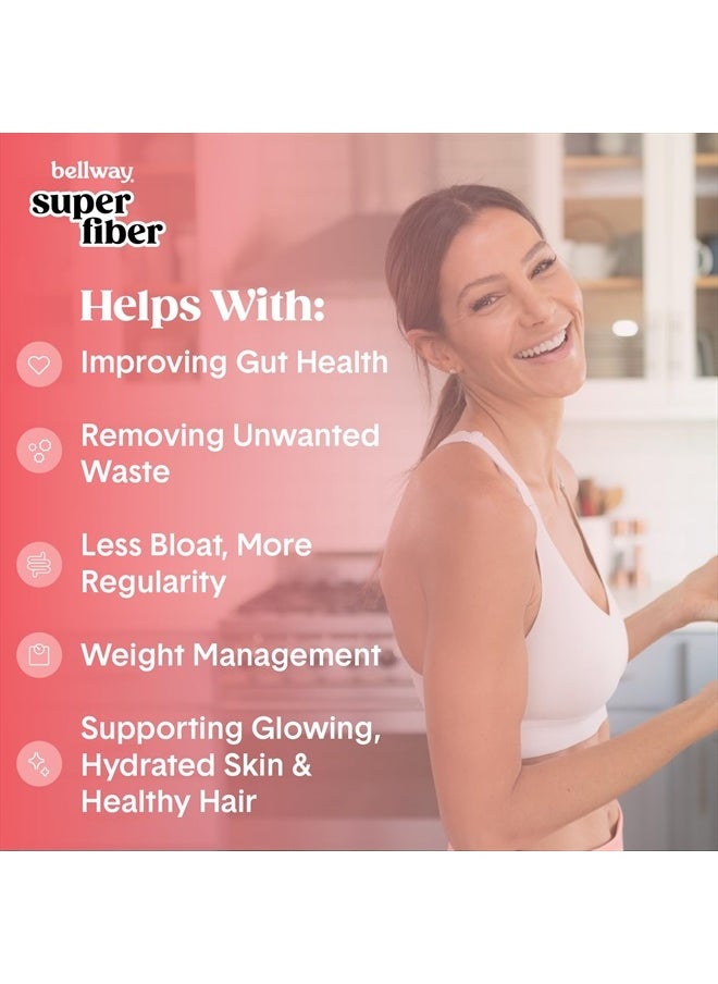 Bellway - Super Fiber Powder + Collagen, Sugar-Free Psyllium Husk Powder with Hydrolyzed Collagen Peptides for Gut Health, Healthy Skin, Nails, Bones & Joints, Strawberry Lemonade (11.46 oz) - Image 1