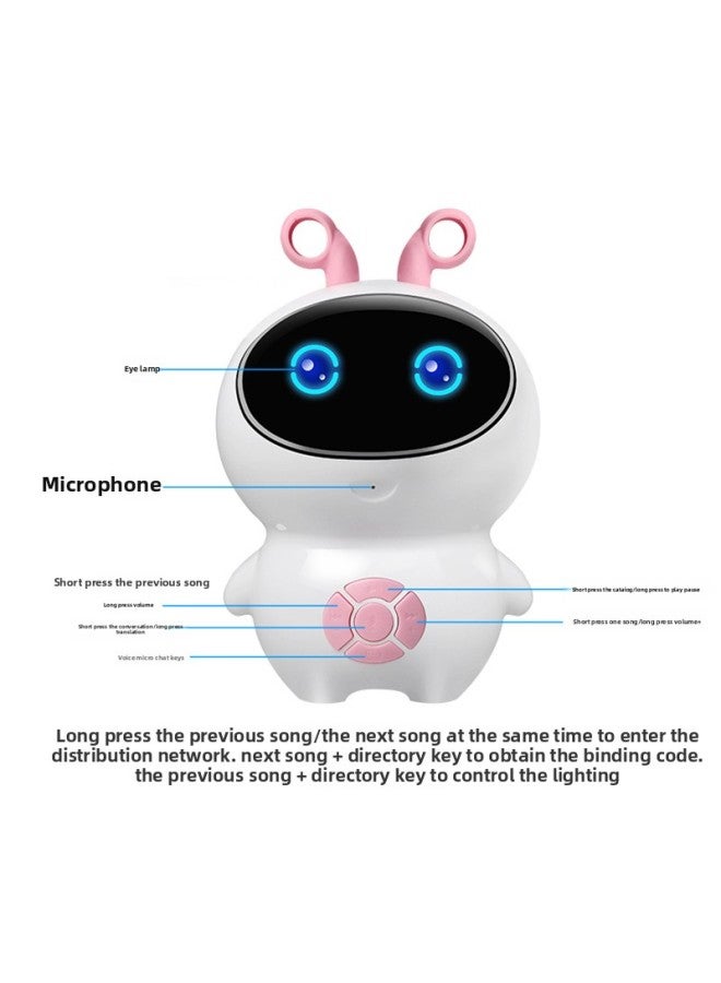 Intelligent Robot Early Education Children's Toys Ai Voice Wifi High-tech Educational Gifts Small White Learning Machine-Color:Super Baby-Pink - Image 5