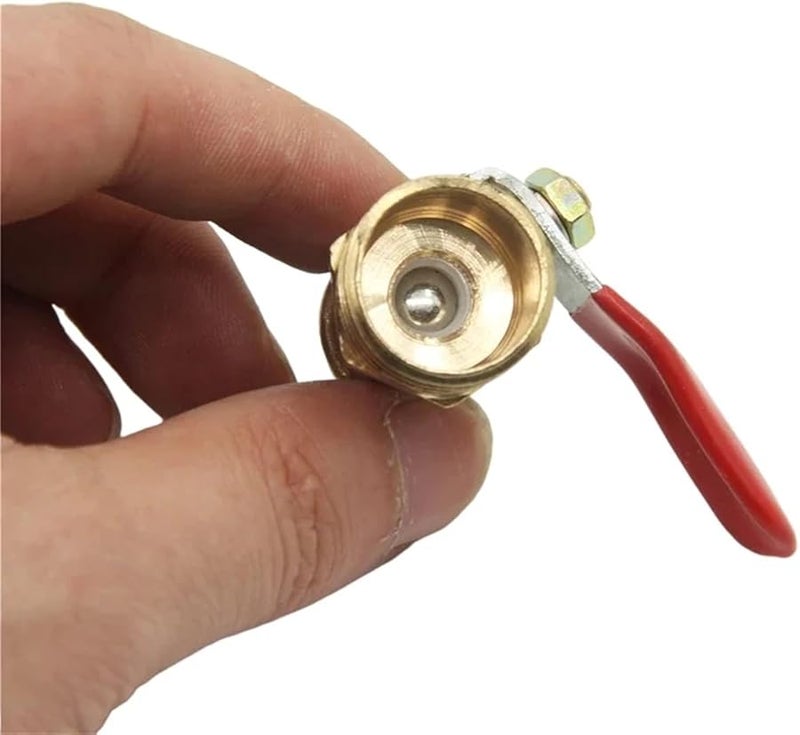 صمام كرة نحاسي بشوكة 1 4 بوصة موصل ذكر بخيط 12 مم خرطوم بارب قطعة تثبيت أنابيب نحاسية - Image 4