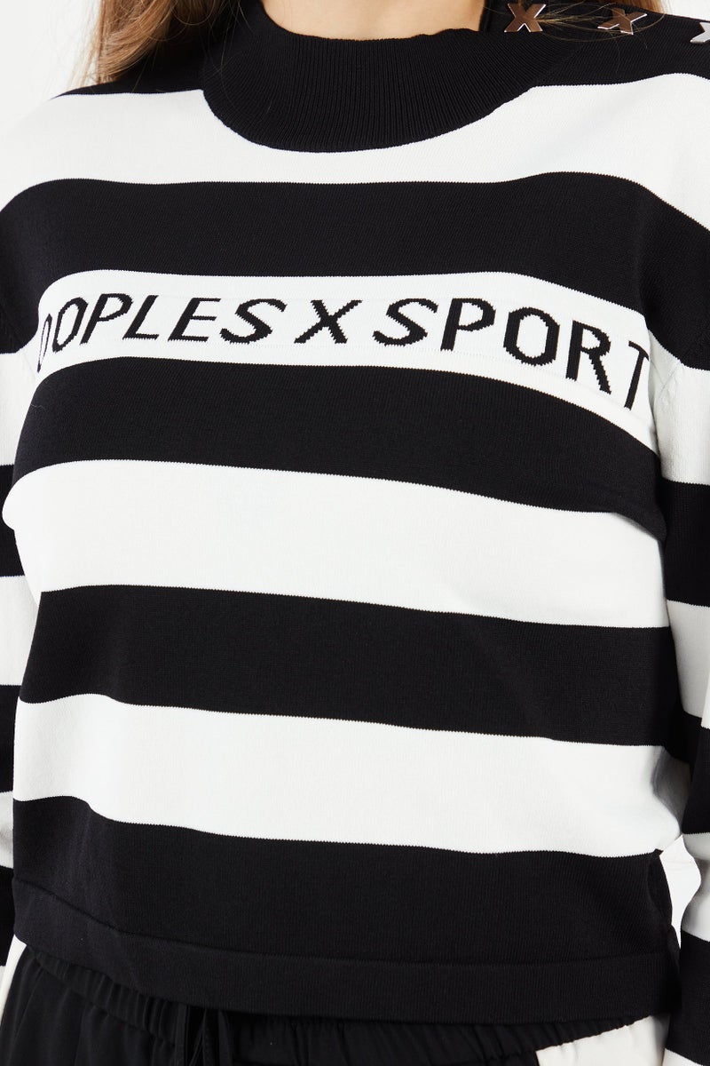 Kooples x Sport Women Sportswear Fit Long Sleeve Training Sweater, Black - Image 2