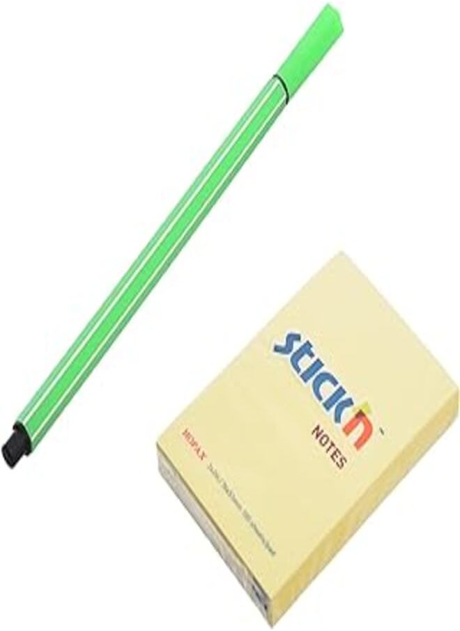 Hopax Hopax Stickin High Quality Sticky Notes Size 76 * 76 mm 100 Sheets with Pen for Tasks, Messages and Notes - Multi Color 