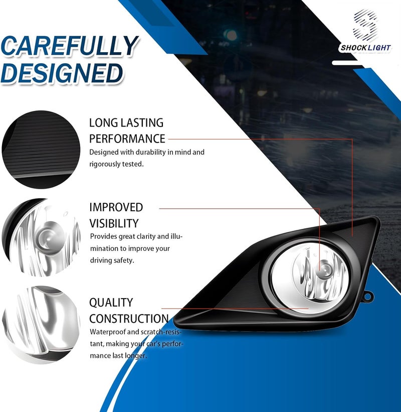 Shocklight Driving Fog Lights for 2008-2010 Toyota Corolla/Altis - H11 12V 55W Halogen Bulbs - Image 2