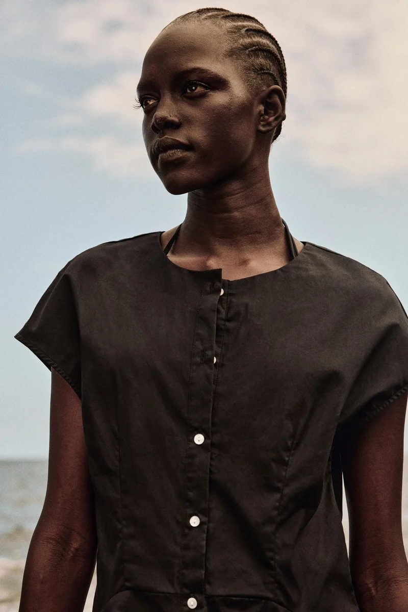 H&M Button-front cotton dress