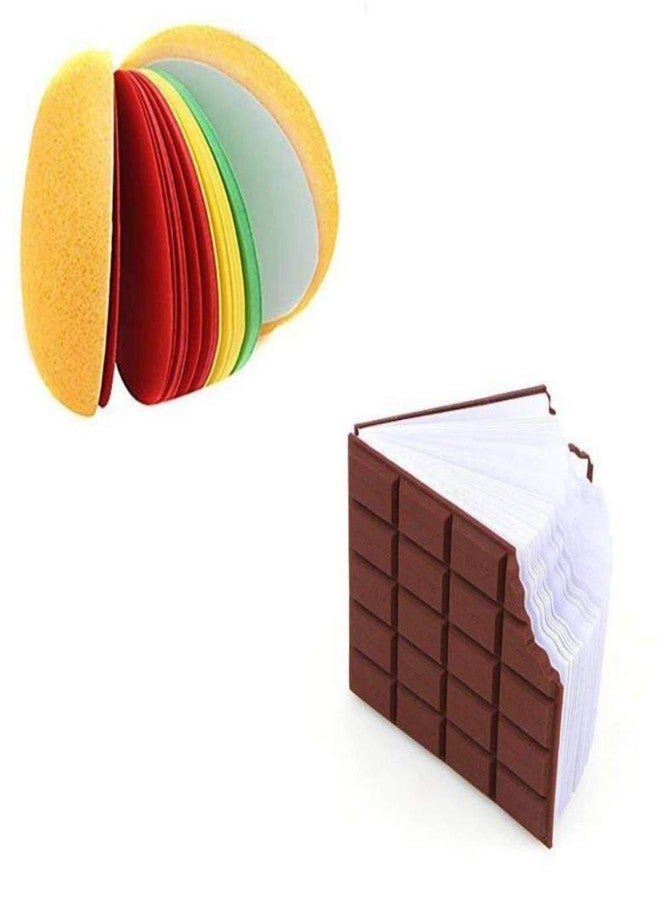 PANCIKAA Combo Chocolate Diary & Burger Diary Shape Memo Pads for Writing Memos, Notes & Sticky Notes - Image 3