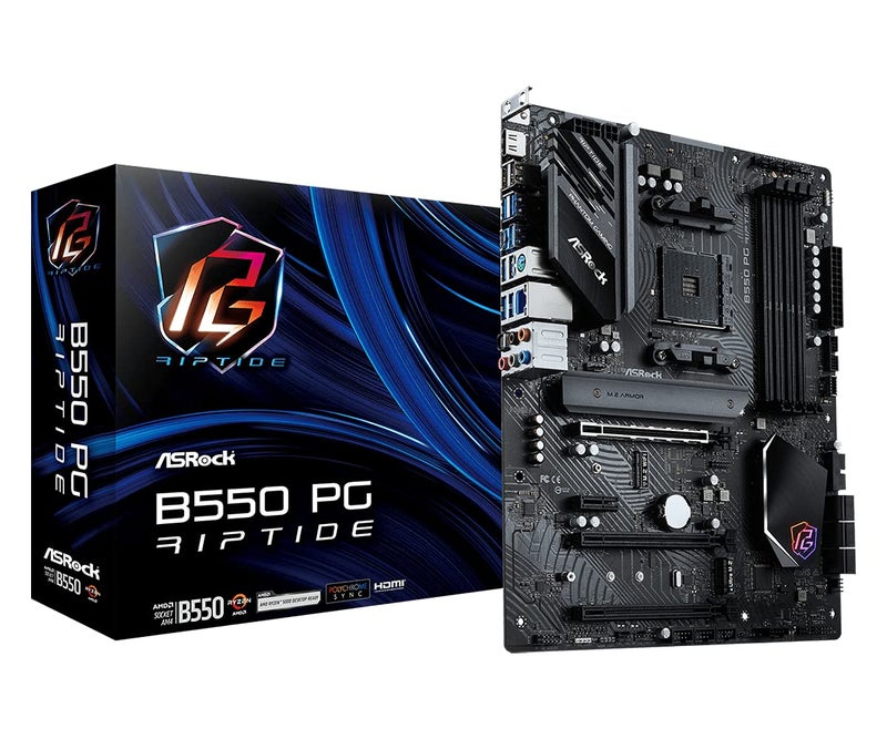 ASRock AMD B550 PG Riptide ATX Motherboard Dual Channel DDR4 4933 MHz AM4 Socket 128 GB SATA3 6.0 Gb/s M.2 - Image 2