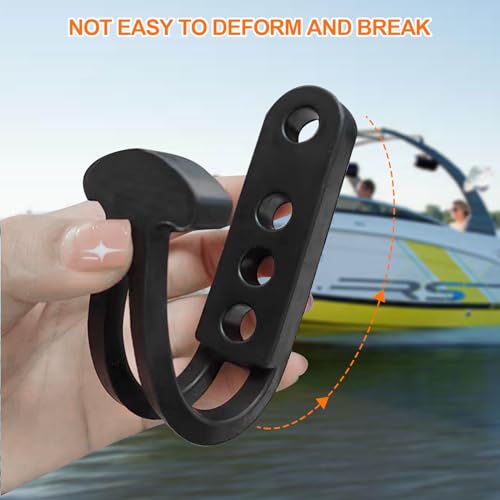 YRMJ 4 Pack Boat Telescoping Ladder Rubber Strap Boarding Fixed Lock Belt Adjustable 4-Hole Installation for Pontoon Boat Yacht Roof RV Folding Ladder - Image 3