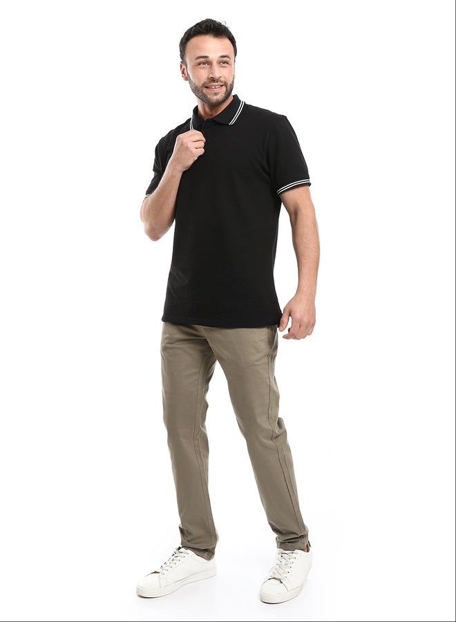 Andora Straight Fit Gabardine Pants With Side Pockets - Image 1