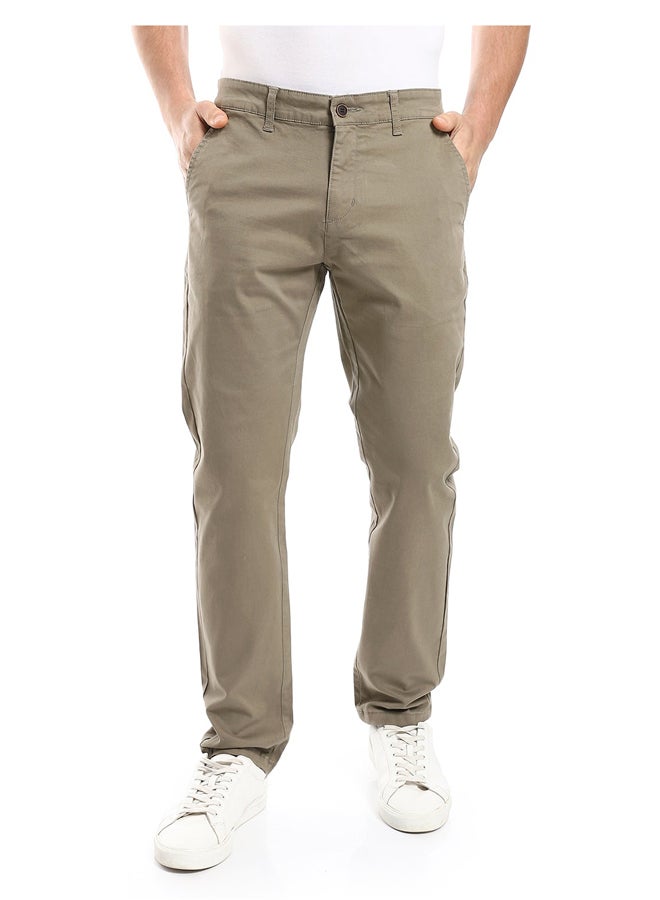 Andora Straight Fit Gabardine Pants With Side Pockets - Image 2