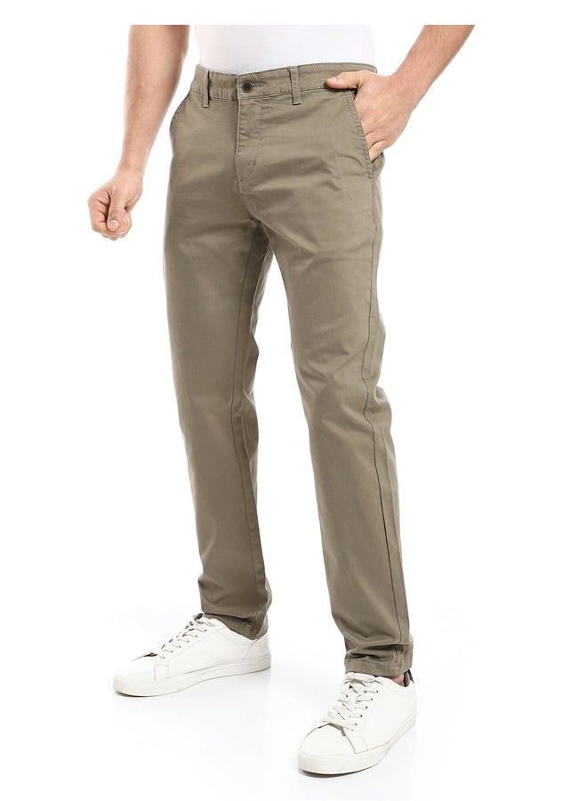 Andora Straight Fit Gabardine Pants With Side Pockets - Image 5