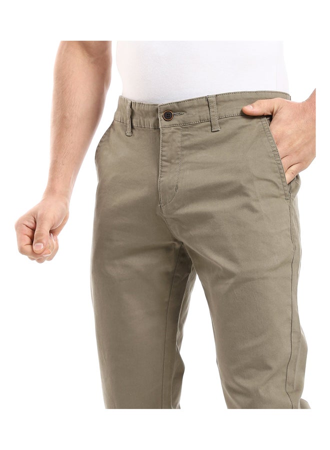 Andora Straight Fit Gabardine Pants With Side Pockets - Image 4