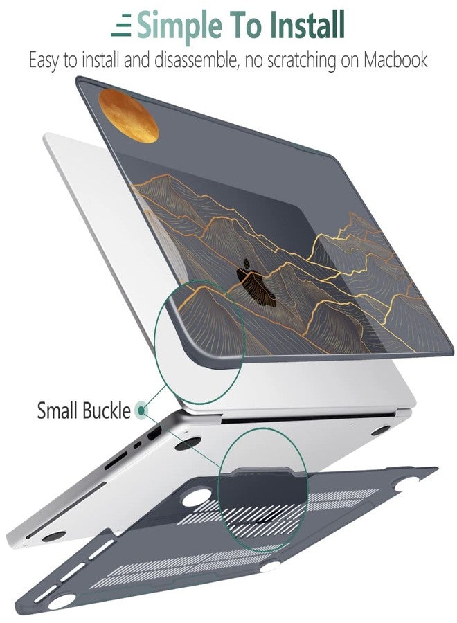 DONGKE for M3 MacBook Pro 14 inch Case 2024 2023 2021 A2918 A2992 M2 A2779 M1 A2442 Pro/Max, Plastic Hard Shell Cover for Mac Pro 14" with Retina XDR Display & Touch ID, Abstract Mountain - Image 4
