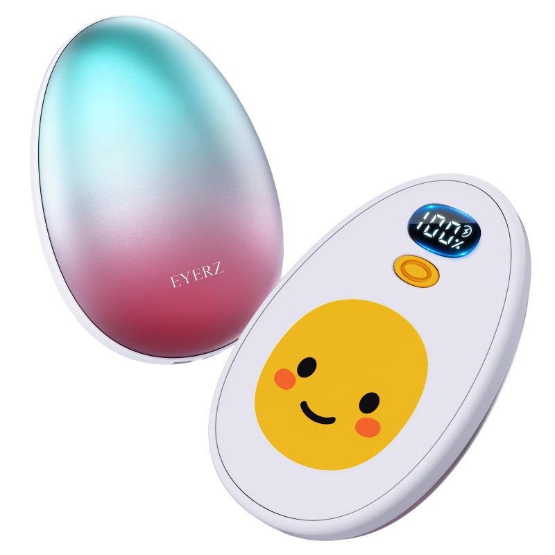 EYERZ Hand Warmers Rechargeable 2 Pack, Egg Electric Hand Warmers with LED Display & 4 Heat Levels, Magnetic Hand Heater for Women, Kids, Men, Raynauds Essentials, Gifts for Christmas, Birthday, Valentine - Image 1