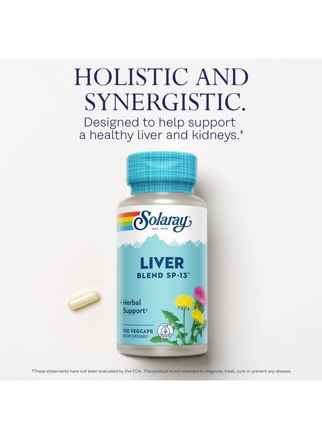 Liver Blend Sp13 Traditional Liver Cleanse Detox & Repair Support With Milk Thistle Dandelion Burdock Artichoke Leaf Kelp Peppermint And Trace Minerals 100 Servings 100 Vegcaps