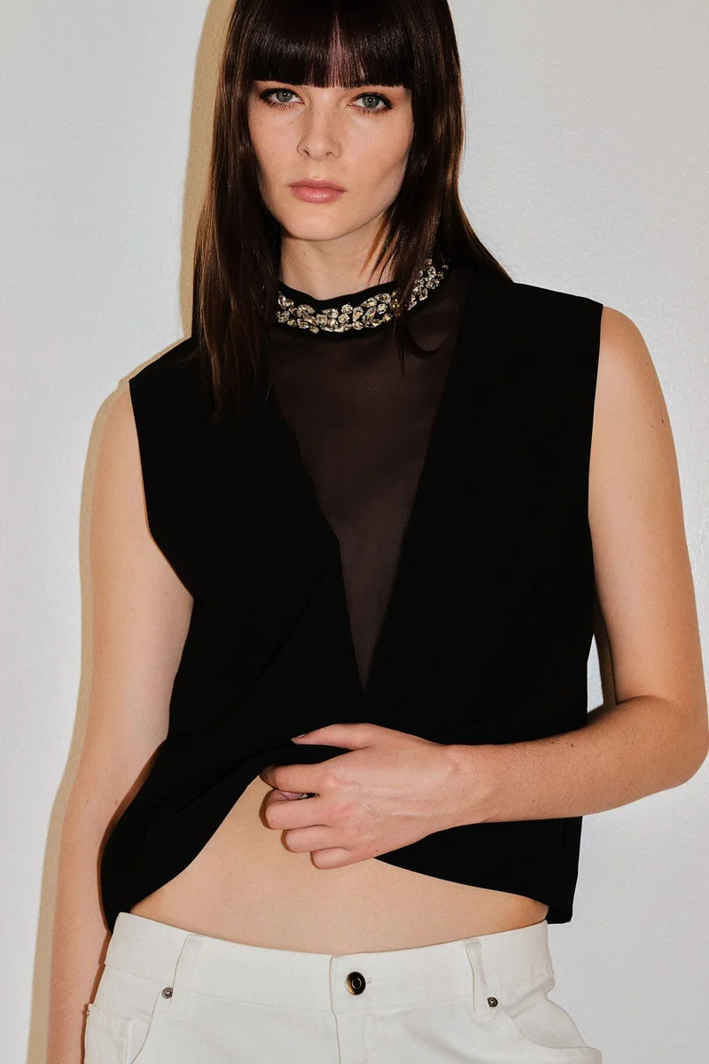 H&M Rhinestone-embellished top