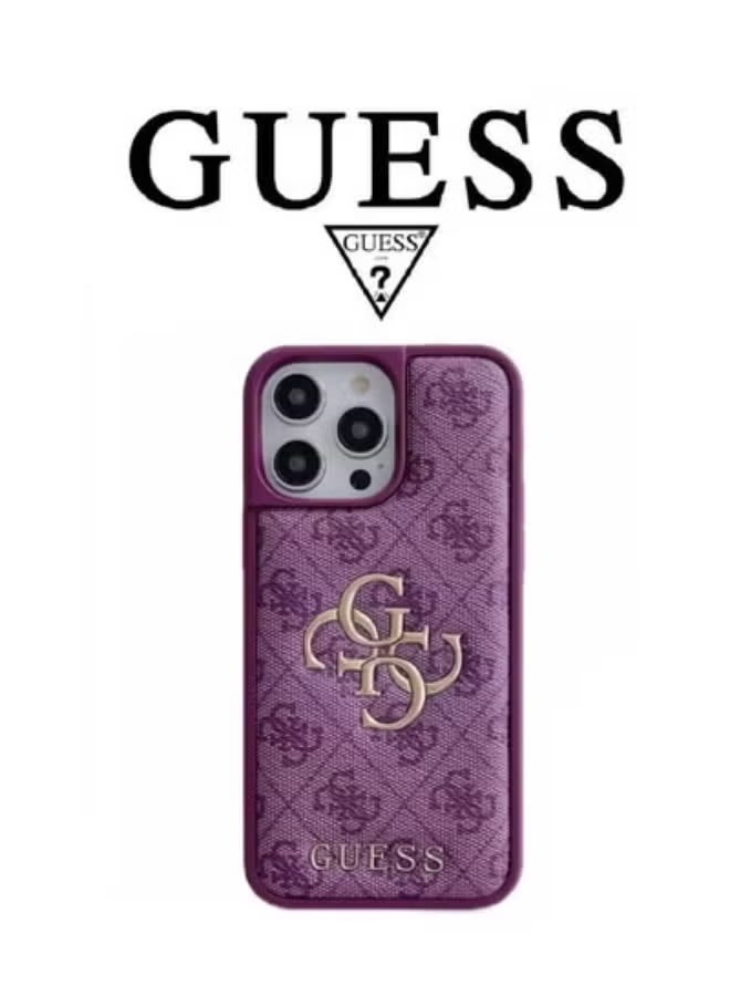 جس غطاء iPhone 16 Pro Max ، مع شعار وتصميم جلدي معتمد من قبل العلامة التجارية العالمية Guess - Image 1