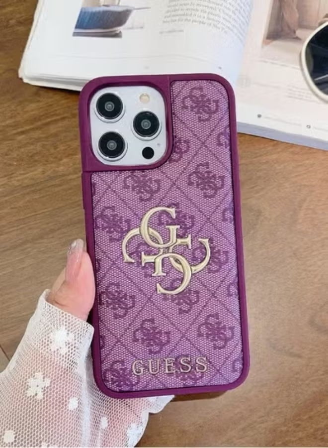 جس غطاء iPhone 16 Pro Max ، مع شعار وتصميم جلدي معتمد من قبل العلامة التجارية العالمية Guess - Image 2