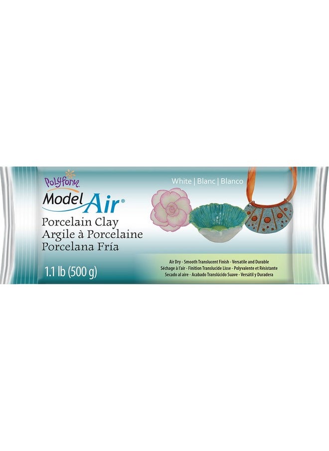 Sculpey - Air-Dry Porcelain™ White, Non Toxic, Air Dry Clay, 1.1 Pound Bar Great For Realistic Looking Flowers, Intricate Sculpting And Jewelry Making. - Image 1