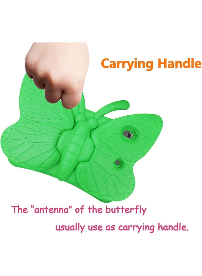 ELTRAZONE iPad 9th 8th 7th Generation Case Kids Girls, Cute Butterfly Shockproof EVA Foam Super Protection Stand Cover for iPad 2021 2020 2019 10.2" and iPad Air 3 Pro 10.5" - Green - Image 4