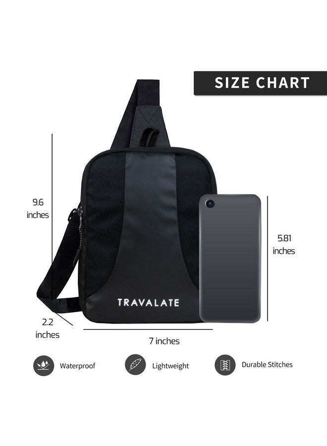 TRAVALATE Multi Pockets Sling Bag for Men Women with Padded Section for Tablet|Trendy Crossbody Bag for Hiking Traveling Gifting Travel and Sports - Black - Image 2