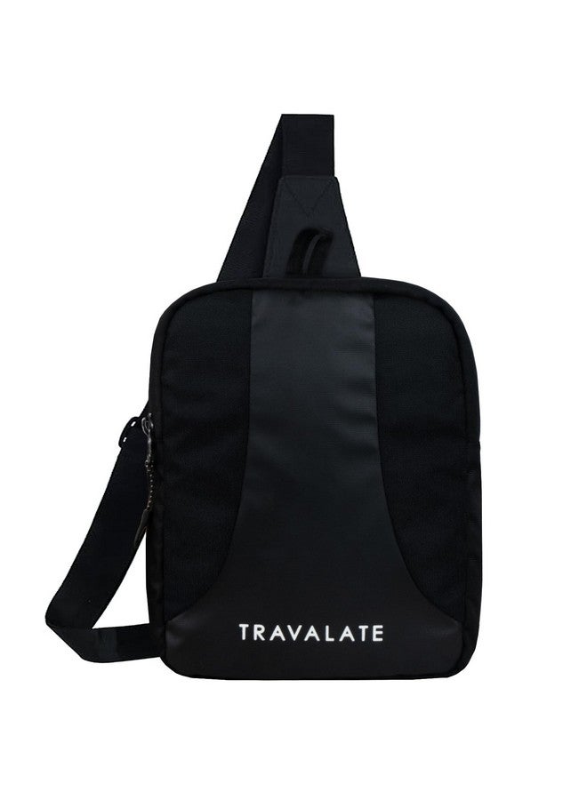 TRAVALATE Multi Pockets Sling Bag for Men Women with Padded Section for Tablet|Trendy Crossbody Bag for Hiking Traveling Gifting Travel and Sports - Black - Image 1