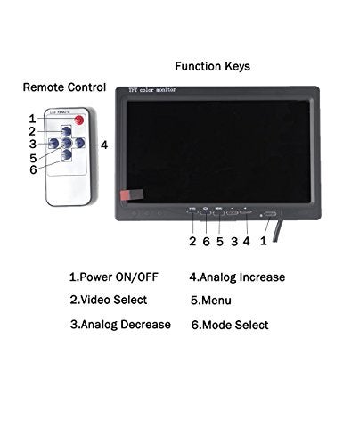 Pardarsey Padarsey 7 Inch LED Backlight TFT LCD Monitor for Car Rearview Cameras, Car DVD, Serveillance Camera, STB, Satellite Receiver and Other Video Equipment - Image 4