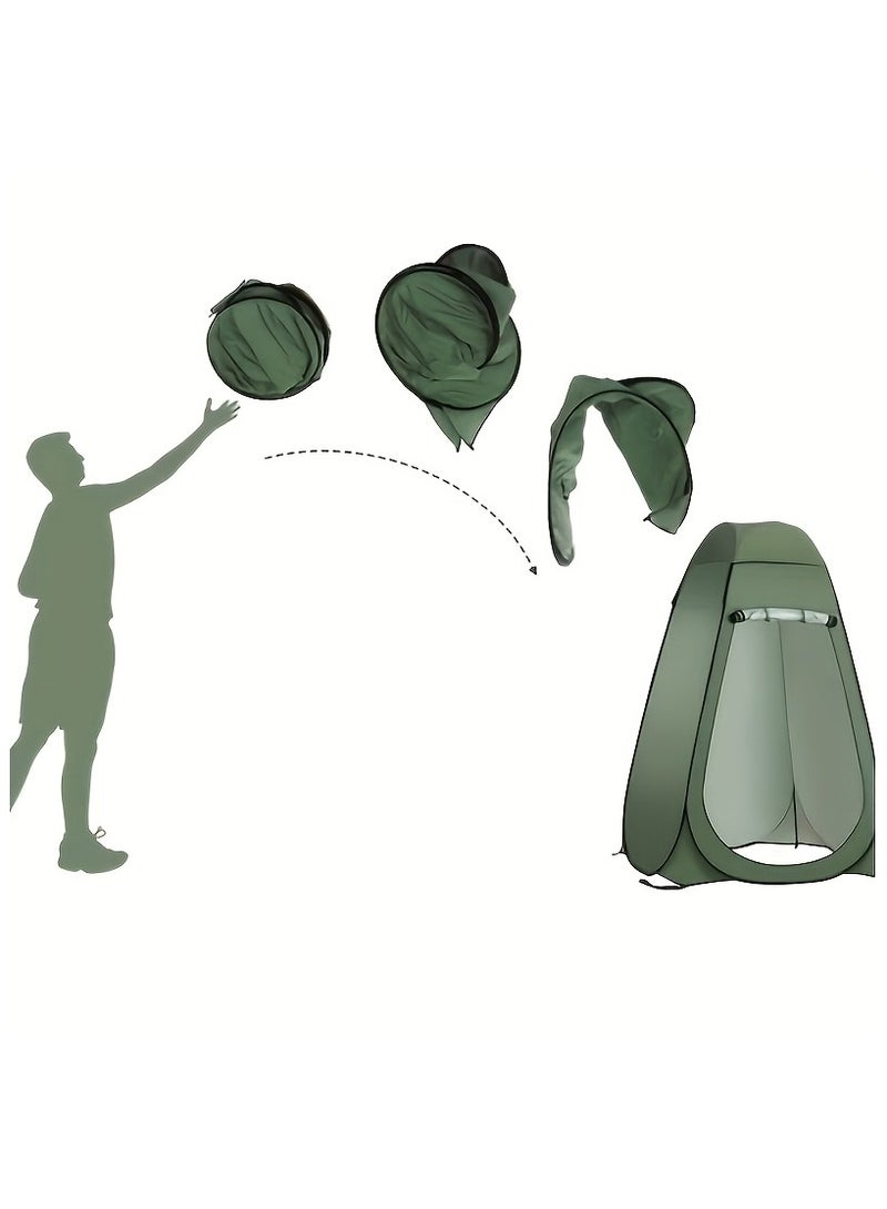 Automatic Quick-Open Changing Tent - Portable Outdoor Shower & Bath Tent with Drawstring Closure, Lightweight Green Design for Camping, Beach, Backyard - Durable & Easy Setup, Tents for Camping, Beach Shelter, Compact Shelter, Sturdy Construction, Portable Shelter, Campers And Hikers - Image 1