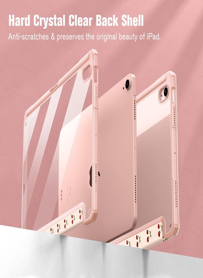 فينتي جراب Fintie Hybrid Slim Case لجهاز iPad Air 11 بوصة M3 (2025) / M2 (2024)، iPad Air 5 (2022) / الجيل الرابع (2020) 10.9 بوصة - غطاء مقاوم للصدمات مع غطاء خلفي شفاف وحامل قلم رصاص، لون الكرز - Image 5