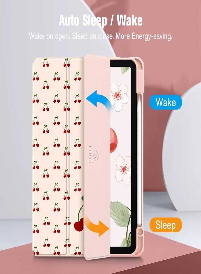 فينتي جراب Fintie Hybrid Slim Case لجهاز iPad Air 11 بوصة M3 (2025) / M2 (2024)، iPad Air 5 (2022) / الجيل الرابع (2020) 10.9 بوصة - غطاء مقاوم للصدمات مع غطاء خلفي شفاف وحامل قلم رصاص، لون الكرز - Image 3