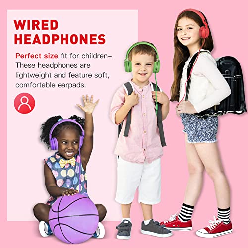 rockpapa 950 Wired Headphones for Kids Girls Boys for School Classroom with Microphone, On-Ear Foldable Corded Headphones with Jack 3.5mm for Laptop Computer Tablet Chromebooks Black Red - Image 3