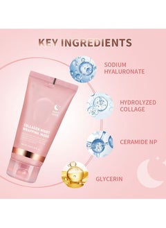 ATRJSZ Mask Collagen Night Wrapping Mask, Hydrolyzed Collagen Peel Off Facial Mask, Smooth & Tight Skin, Reduce Fine Lines & Dullness, Skin Care For All Skin Types (2.53 fl.oz)  - Image 4