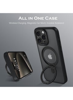Rock Pow Case for iPhone 15 Pro Max [360° Ring Stand] [Compatible with Magsafe] Shock Proof Drop Protection Slim Magnetic iPhone 15 Pro Max Phone Case for Men Women- Easy-Relax Series  - Image 4