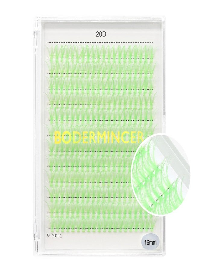 Bodermincer D Curl 240pcs 20D Lash Clusters Wispy Lashes Rose,Red,Blue,Black,Brown,Purple,Light Green,Dark Green Colors to Choose Lashes Cluster Eyelashes Eyelash Extension (20D-Light Green-10mm) - Image 3