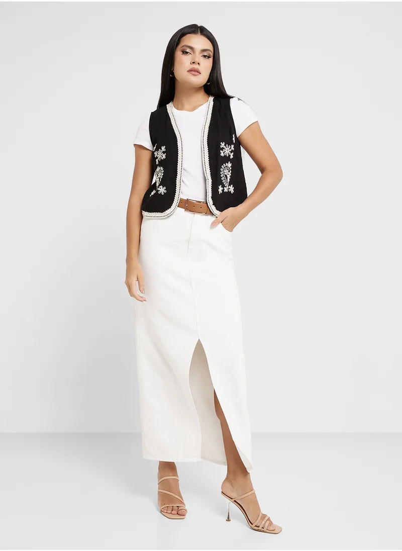 VERO MODA Embroiderd Lace Detail Vest