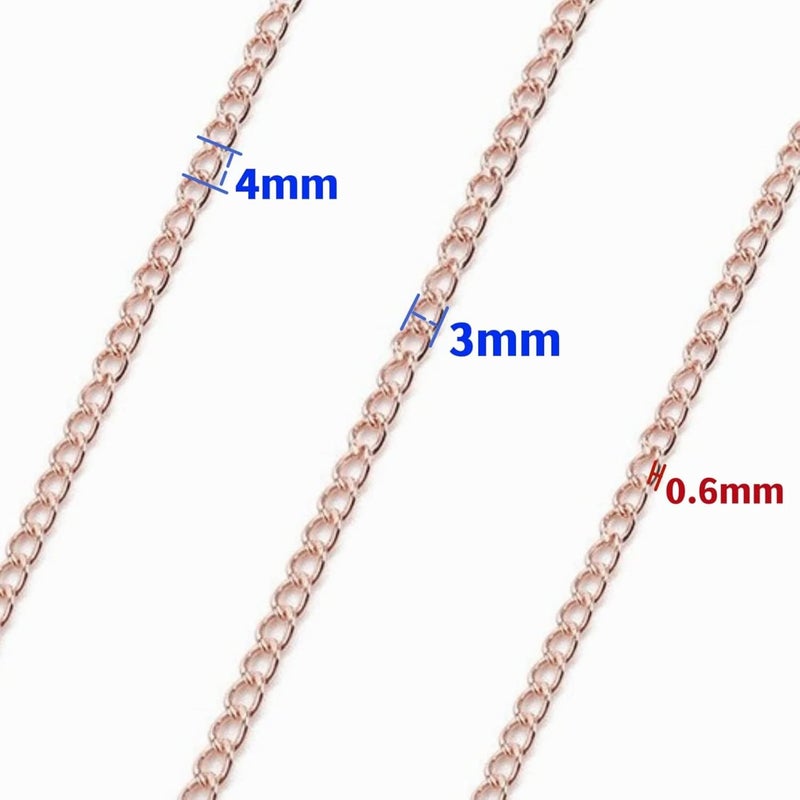 SWTool 60 Feets /20 Yards Metal Rose Gold Link Chains, Iron Bulk Curb Chain for DIY Craft Jewelry Chain Making, 2 Rolls x 10 Yards - Image 3