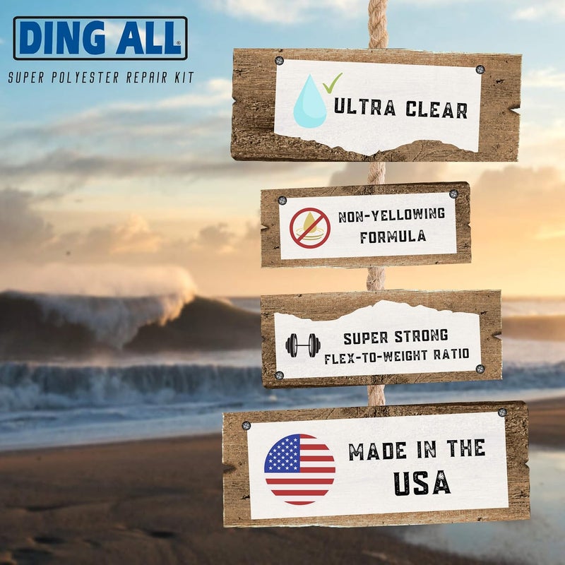 Ding All Super Polyester Repair Kit - Complete Surfboard Repair Solution - Image 3