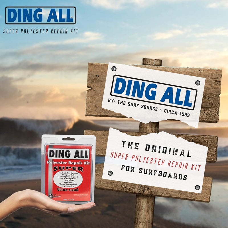 Ding All Super Polyester Repair Kit - Complete Surfboard Repair Solution - Image 2