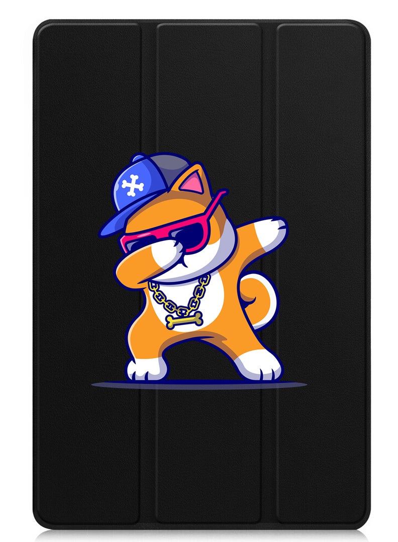 Theodor Protective Flip Case For OnePlus Pad 2 (2024) & OnePlus Pad Pro (2024) With Trifold Stand Auto Wake Sleep Shockproof Cover Dog father Beer Lover Black - Image 1