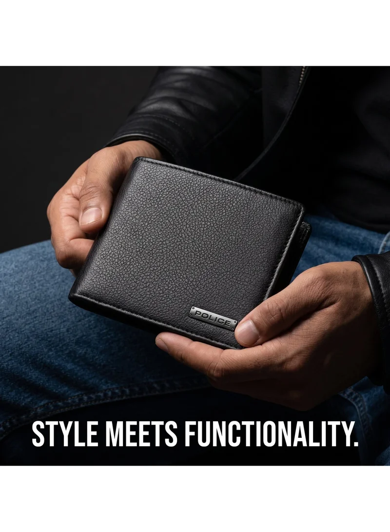 Police Heli Heli Black Leather Wallet for Men for Men | Best Price UAE
