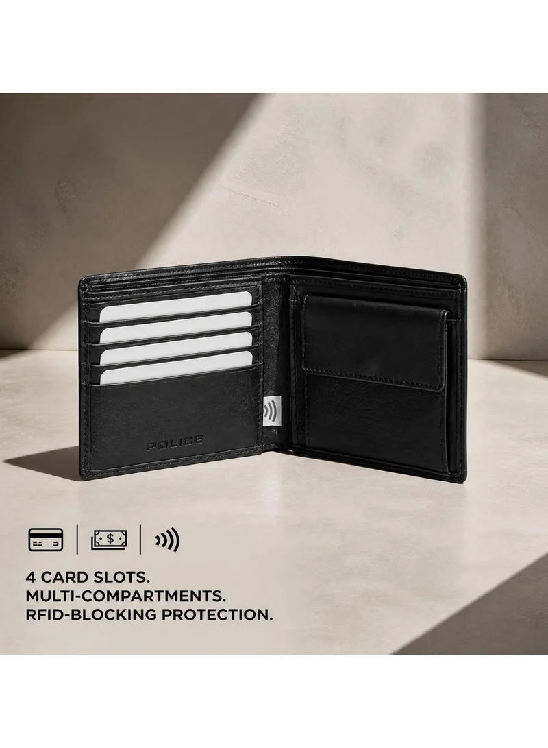 Police Heli Heli Black Leather Wallet for Men for Men | Best Price UAE
