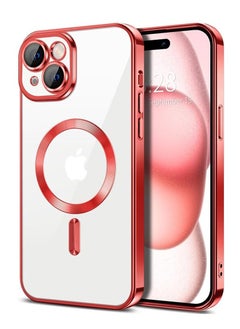 Case for iPhone 13 (6.1 Inch) Compatible with MagSafe with Camera Lens Protector,Magnetic Clear Case Full Protection Plating Anti-Scratch Slim Thin Case Cover