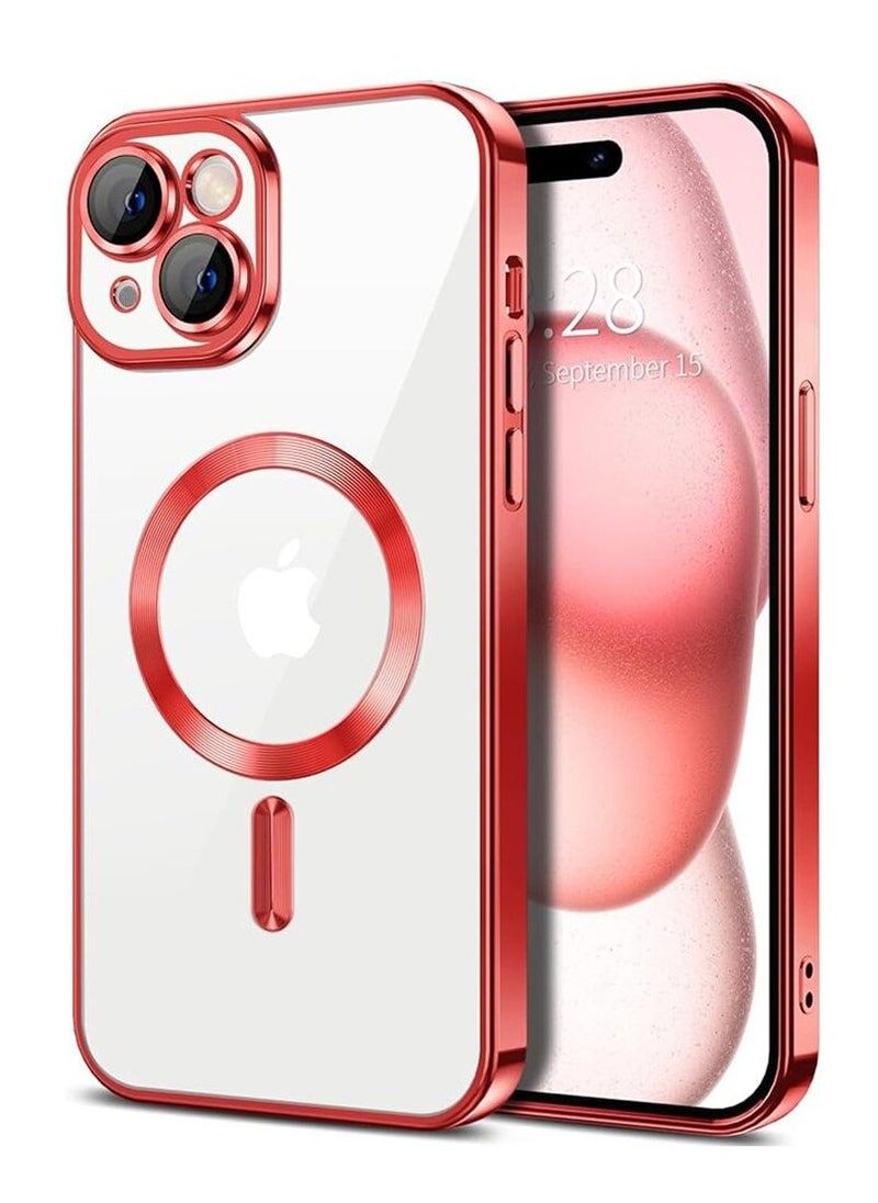 Generic - Case for iPhone 13 (6.1 Inch) Compatible with MagSafe with Camera Lens Protector,Magnetic Clear Case Full Protection Plating Anti-Scratch Slim Thin Case Cover - Image 1