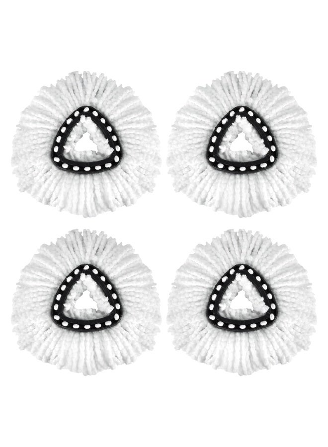 4 Pack EasyWring Spin Mop Refill Replacement Heads - Microfiber, Compatible with Triangle Spin Mop, Multi-Surface Cleaning - Image 1