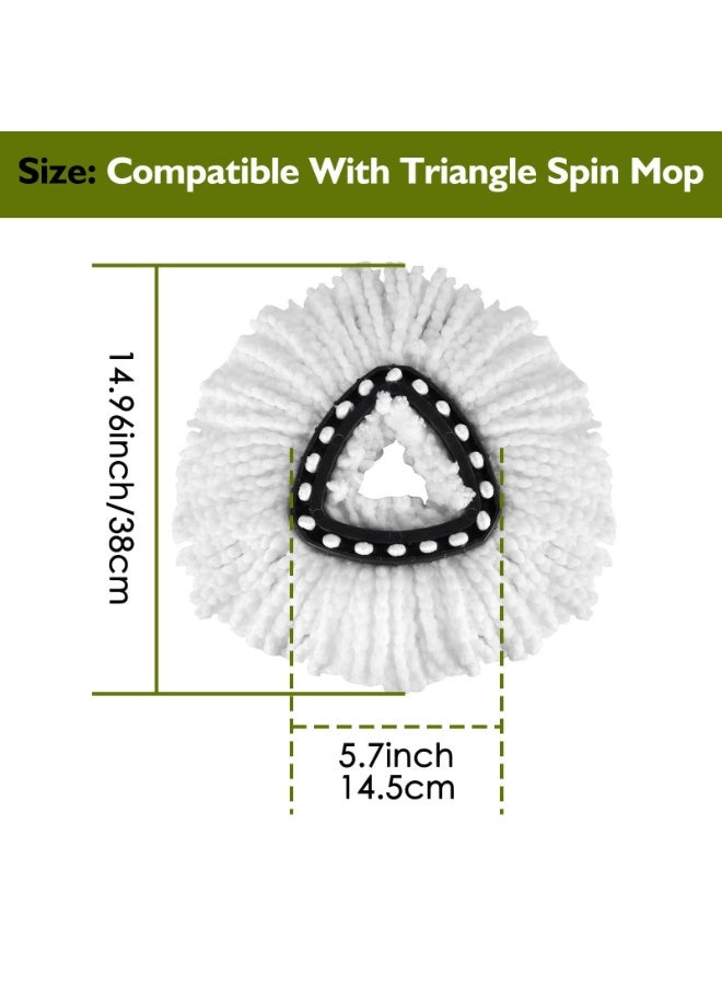 4 Pack EasyWring Spin Mop Refill Replacement Heads - Microfiber, Compatible with Triangle Spin Mop, Multi-Surface Cleaning - Image 2