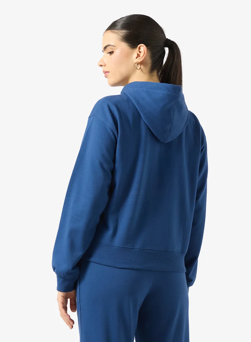 جينجر بيسيكس Cotton Hooded Oversize Fleece Sweatshirt