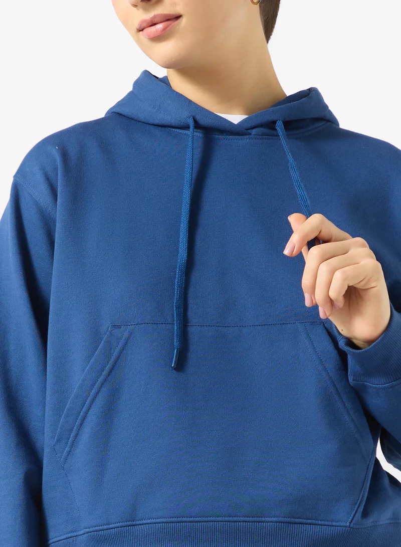 جينجر بيسيكس Cotton Hooded Oversize Fleece Sweatshirt